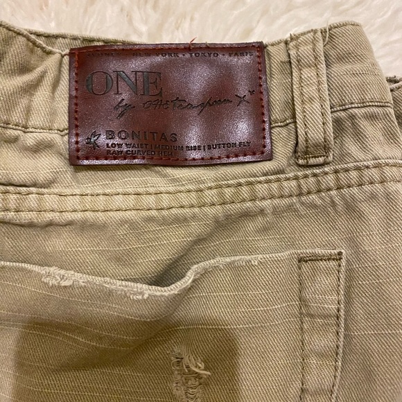 SZ 27 One Teaspoon Bonitas Jean Shorts in Army Green - Picture 2 of 3